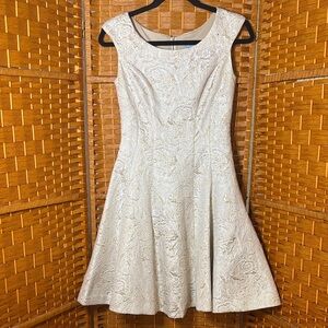 ANTONIO MELANI gold jacquard midi dress